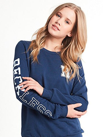 Varsity Player Crewneck Fleece Navy S Tops Sweatshirts Navy