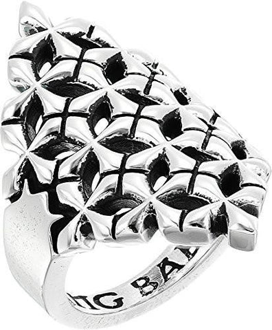 Mb Cross Shield Ring Silver Ring