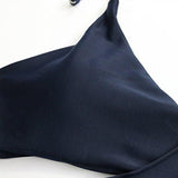 Mooskini Padded Pushup Bikini Set Bathing Suits Two Piece Swimsuit L Navy