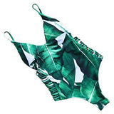 Mooskini Halter Leaf Colorful Padding Bikini Swimsuit Swimwear One Piece Bikini Mus Size 46 B964