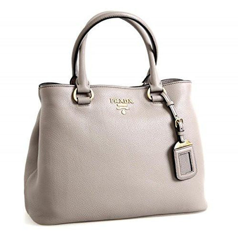 Prada 1Ba058 Grey Leather Shoulder Bag