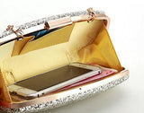 Yuenjoy Evening Bags Wedding Clutch Purse With Gradient Colors Glitter Gold Silver