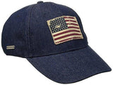 Baseball Cap W Faded American Flag Denim One Size
