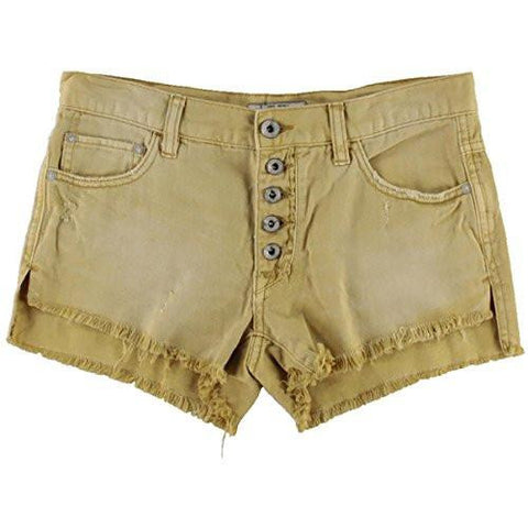 Rugged Denim Runaway Cut Off Shorts Citrine 28 X 3