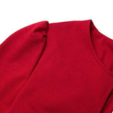 Creti Fashion 3/4 Sleeve Wear To Work Empire Waist Floral Dress S, Red