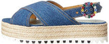 Marc Jacobs Beverley Espadrille Denim Platform Sandal Denim 38 Eu8 M Us