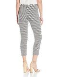 Diamond Print Cropped Pant, Off/White Black, S