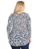 Plus Size Flared Sleeve HiLo Top, Print, 3X