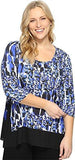 Plus Plus Size Contrast HighLow Top Bright Blue Blouse