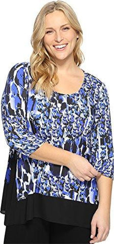 Plus Plus Size Contrast HighLow Top Bright Blue Blouse