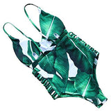 Mooskini Halter Leaf Colorful Padding Bikini Swimsuit Swimwear One Piece Bikini Mus Size 46 B964