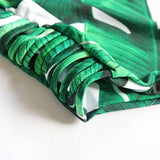 Mooskini Halter Leaf Colorful Padding Bikini Swimsuit Swimwear One Piece Bikini Mus Size 46 B964