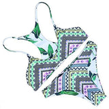 Mooskini Mooskini Green Leaves Printing Padding Bikini Set Middle One Bikini In Four Styles