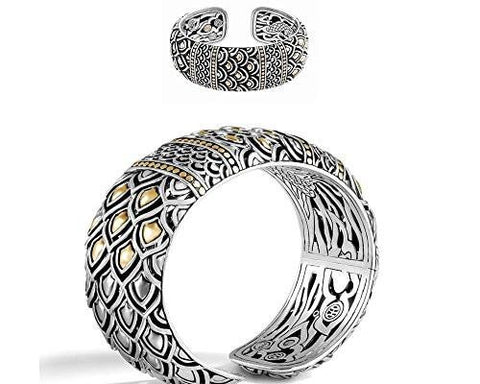 John Hardy Legends Naga Gold & Silver Kick Cuff Size M Bg