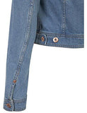 Kogmo Classic Long Sleeve Cropped Basic Denim Jacket Mlight_Blue