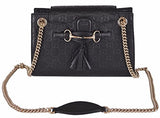 Gucci Small Black Gg Guccissima Leather Emily Crossbody Handbag