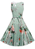 Owin Vintage 1950S Floral Spring Garden Party Dress Party Cocktail Dress M Ice Blue