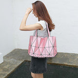 Fashion Bag Plain Folding Lady Handbags Geometry Style Female Shoulder Bags Large Casual Tote Famous Black Color