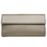 Signoria Buckle Beige Gold Metallic Leather Continental Wallet For 231837