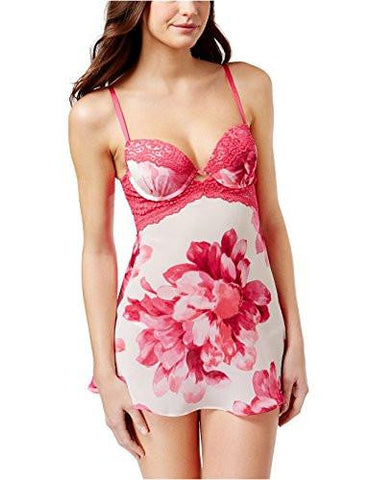 Chiffon Babydoll Set Large, Ivory/Pink Combo