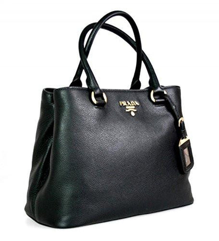 Prada 1Ba058 Black Leather Shoulder Bag