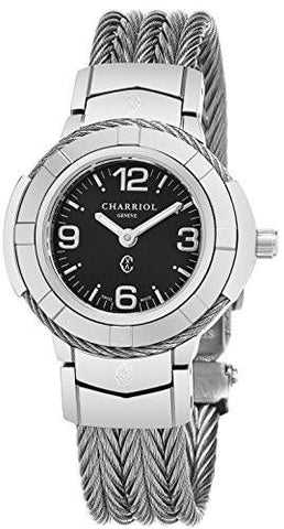 Charriol Celtic 27 Mm Black Dial Stainless Steel Swiss Quartz Watch Ce426S640A003