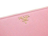 Wiberlux Prada Metal Logo Detail Ziparound Real Leather Long Wallet One Size Light Pink