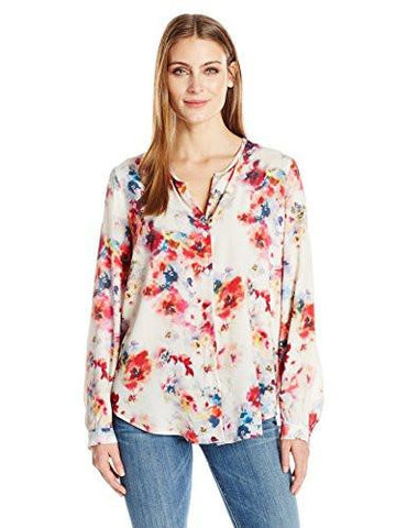 Karen Kane ButtonUp Shirttail Blouse, Print, L
