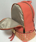 Michael Kors Rhea Small Studded Backpack Bag Leather One Size Us Pink Grapefruit