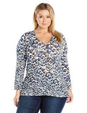 Plus Size Flared Sleeve HiLo Top, Print, 3X