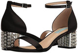 Blue By SbMelli Dress Sandal, Black Satin, 11 M Us