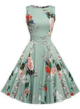 Owin Vintage 1950S Floral Spring Garden Party Dress Party Cocktail Dress M Ice Blue