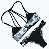 Mooskini Printing Hollow Bikinis Set 2 Piece Mus Size 46 B807