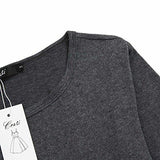 Creti Casual Long Sleeve Lace Stitching Trim T Shirt Tunic Dress, Small, Grey