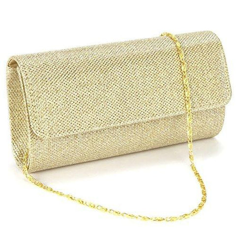 Jubileens Evening Party Wedding Ball Prom Clutch Wallet Handbag Gold