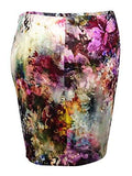 Karen Kane Watercolor Floral Crepe Pencil Skirt L, Print