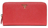 Wiberlux Prada Metal Logo Detail Ziparound Real Leather Long Wallet One Size Red