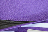 Leather Large Zip Around Continental Wallet Purple