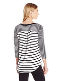 Calvin Klein Performance Stripe Mix Drop Shoulder 34 Sleeve Tee Black Combo M