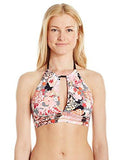 Kenneth Cole York Sweet Sakura Floral High Neck Key Hole Bra Bikini Top Multi M