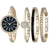 Goldtone Watch And Bracelet Set