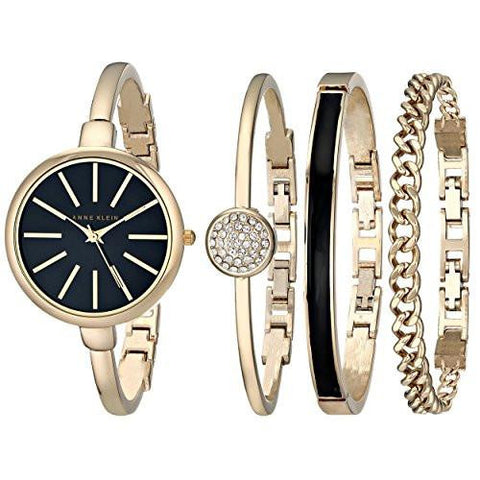 Goldtone Watch And Bracelet Set