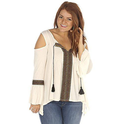 Bell Sleeve Tassle Top S Cream