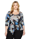 Plus Size Asymmetric Peplum Top, Multi, 1X