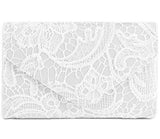 Jubileens Elegant Floral Lace Envelope Clutch Evening Prom Handbag Purse White