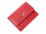 Wiberlux Prada Metal Logo Detail Flap Real Leather Mini Wallet One Size Red
