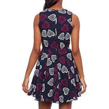 Sleeveless HeartPrint Fit& Flare Dress Regular Us S