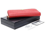 Wiberlux Prada Metal Logo Detail Ziparound Real Leather Long Wallet One Size Red