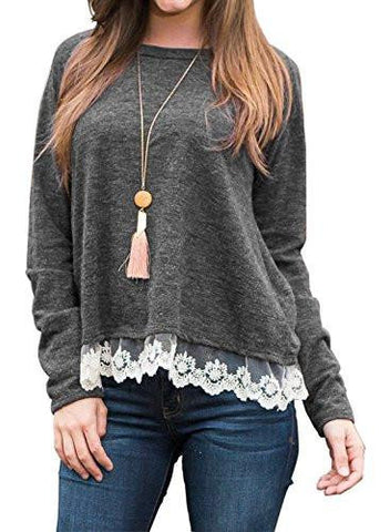 Creti Casual Long Sleeve Loose Batwing Knitted Pullover Sweater Tee Tops