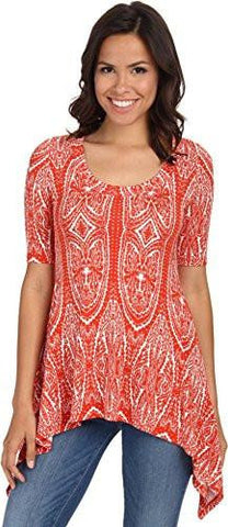 Karen Kane Tile Handkerchief Top, Print, XSmall